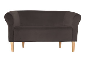 Sofa Milo tkanina Welur : Kolor nogi - Drewno, Kolor tkaniny - VELVET - MG05, Typ tkaniny - Velvet, Wysokość nogi - 20 cm
