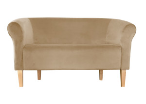 Sofa Milo tkanina Welur : Kolor nogi - Drewno, Kolor tkaniny - VELVET - MG06, Typ tkaniny - Velvet, Wysokość nogi - 20 cm