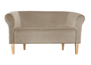 Sofa Milo tkanina Welur : Kolor nogi - Drewno, Kolor tkaniny - VELVET - MG09, Typ tkaniny - Velvet, Wysokość nogi - 20 cm
