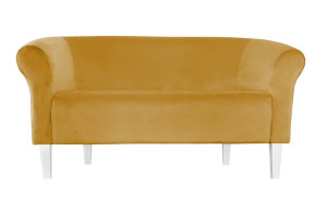Sofa Milo tkanina Welur : Kolor nogi - Biała, Kolor tkaniny - VELVET - MG15, Typ tkaniny - Velvet, Wysokość nogi - 20 cm