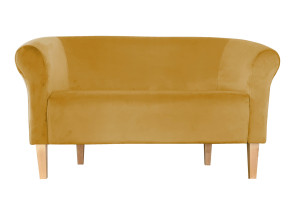 Sofa Milo tkanina Welur : Kolor nogi - Drewno, Kolor tkaniny - VELVET - MG15, Typ tkaniny - Velvet, Wysokość nogi - 20 cm