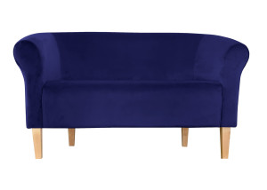 Sofa Milo tkanina Welur : Kolor nogi - Drewno, Kolor tkaniny - VELVET - MG16, Typ tkaniny - Velvet, Wysokość nogi - 20 cm
