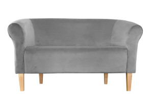Sofa Milo tkanina Welur : Kolor nogi - Drewno, Kolor tkaniny - VELVET - MG17, Typ tkaniny - Velvet, Wysokość nogi - 20 cm