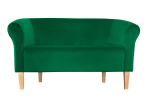 Sofa Milo tkanina Welur : Kolor nogi - Drewno, Kolor tkaniny - VELVET - MG25, Typ tkaniny - Velvet, Wysokość nogi - 20 cm