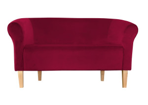 Sofa Milo tkanina Welur : Kolor nogi - Drewno, Kolor tkaniny - VELVET - MG31, Typ tkaniny - Velvet, Wysokość nogi - 20 cm