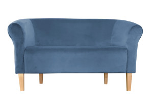 Sofa Milo tkanina Welur : Kolor nogi - Drewno, Kolor tkaniny - VELVET - MG33, Typ tkaniny - Velvet, Wysokość nogi - 20 cm