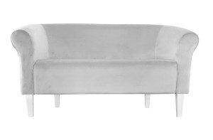 Sofa Milo tkanina Welur : Kolor nogi - Biała, Kolor tkaniny - VELVET - MG39, Typ tkaniny - Velvet, Wysokość nogi - 20 cm