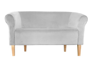 Sofa Milo tkanina Welur : Kolor nogi - Drewno, Kolor tkaniny - VELVET - MG39, Typ tkaniny - Velvet, Wysokość nogi - 20 cm
