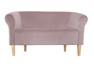 Sofa Milo tkanina Welur : Kolor nogi - Drewno, Kolor tkaniny - VELVET - MG55, Typ tkaniny - Velvet, Wysokość nogi - 20 cm