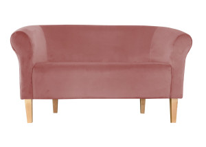 Sofa Milo tkanina Welur : Kolor nogi - Drewno, Kolor tkaniny - VELVET - MG58, Typ tkaniny - Velvet, Wysokość nogi - 20 cm