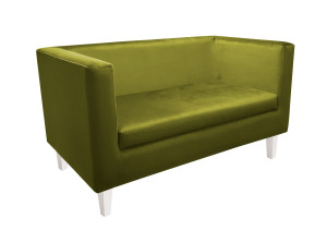 Sofa Monaco : Kolor nogi - Biała, Kolor tkaniny - VELVET - BL75, Typ tkaniny - Velvet, Wysokość nogi - 15 cm
