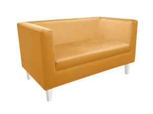 Sofa Monaco : Kolor nogi - Biała, Kolor tkaniny - VELVET - MG15, Typ tkaniny - Velvet, Wysokość nogi - 15 cm
