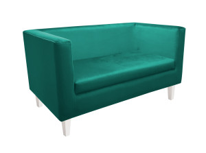 Sofa Monaco : Kolor nogi - Biała, Kolor tkaniny - VELVET - MG20, Typ tkaniny - Velvet, Wysokość nogi - 15 cm