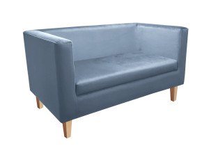 Sofa Monaco : Kolor nogi - Drewno, Kolor tkaniny - VELVET - BL06, Typ tkaniny - Velvet, Wysokość nogi - 15 cm