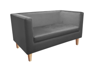 Sofa Monaco : Kolor nogi - Drewno, Kolor tkaniny - VELVET - BL14, Typ tkaniny - Velvet, Wysokość nogi - 15 cm
