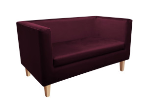 Sofa Monaco : Kolor nogi - Drewno, Kolor tkaniny - VELVET - MG02, Typ tkaniny - Velvet, Wysokość nogi - 15 cm