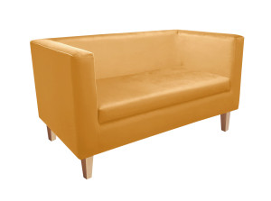 Sofa Monaco : Kolor nogi - Drewno, Kolor tkaniny - VELVET - MG15, Typ tkaniny - Velvet, Wysokość nogi - 15 cm