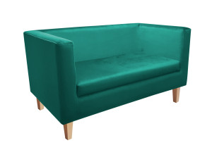 Sofa Monaco : Kolor nogi - Drewno, Kolor tkaniny - VELVET - MG20, Typ tkaniny - Velvet, Wysokość nogi - 20 cm