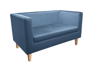 Sofa Monaco : Kolor nogi - Drewno, Kolor tkaniny - VELVET - MG33, Typ tkaniny - Velvet, Wysokość nogi - 15 cm
