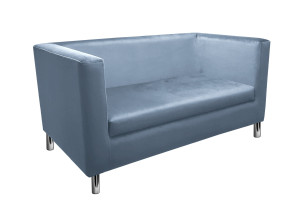 Sofa Monaco : Kolor nogi - Chrom, Kolor tkaniny - VELVET - BL06, Typ tkaniny - Velvet, Wysokość nogi - 15 cm