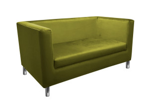 Sofa Monaco : Kolor nogi - Chrom, Kolor tkaniny - VELVET - BL75, Typ tkaniny - Velvet, Wysokość nogi - 15 cm