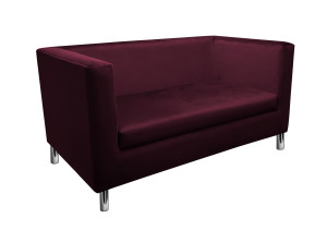 Sofa Monaco : Kolor nogi - Chrom, Kolor tkaniny - VELVET - MG02, Typ tkaniny - Velvet, Wysokość nogi - 15 cm