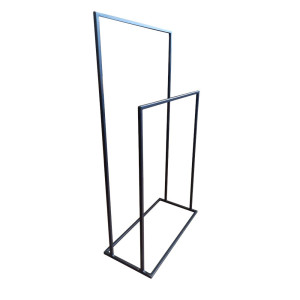 Stojak wieszak łazienkowy na ręczniki LOFT metalowy : Kolor Stelaża - Czarny , Rozmiar - 2-ramienna 1,2cm