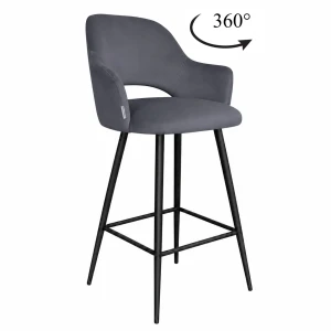 Hoker obrotowy 360° krzesło barowe Milano noga metalowa czarna BL14