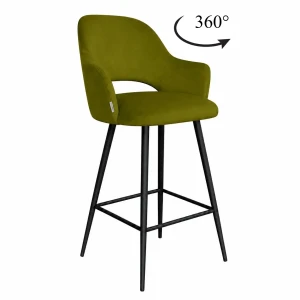 Hoker obrotowy 360° krzesło barowe Milano noga metalowa czarna BL75