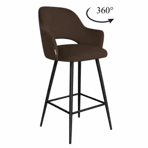 Hoker obrotowy 360° krzesło barowe Milano noga metalowa czarna MG05