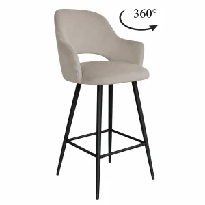Hoker obrotowy 360° krzesło barowe Milano noga metalowa czarna MG09