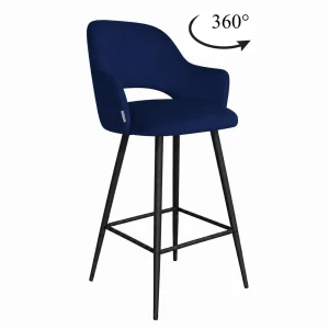 Hoker obrotowy 360° krzesło barowe Milano noga metalowa czarna MG16