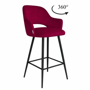 Hoker obrotowy 360° krzesło barowe Milano noga metalowa czarna MG31