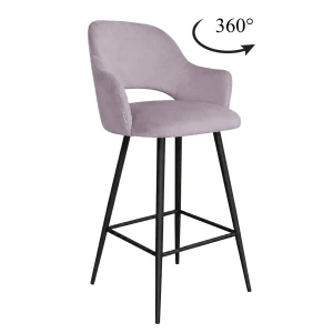 Hoker obrotowy 360° krzesło barowe Milano noga metalowa czarna MG55
