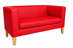 Sofa Monaco : Kolor nogi - Drewno, Kolor tkaniny - EKO-SKÓRA - 15D, Typ tkaniny - Eko-skóra , Wysokość nogi - 20 cm