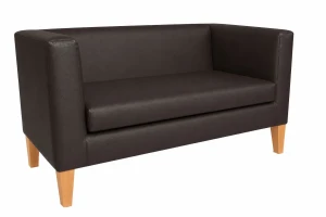 Sofa Monaco : Kolor nogi - Drewno, Kolor tkaniny - EKO-SKÓRA - 19D, Typ tkaniny - Eko-skóra , Wysokość nogi - 20 cm