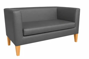 Sofa Monaco : Kolor nogi - Drewno, Kolor tkaniny - EKO-SKÓRA - 23D, Typ tkaniny - Eko-skóra , Wysokość nogi - 20 cm