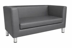 Sofa Monaco : Kolor nogi - Chrom, Kolor tkaniny - EKO-SKÓRA - 23D, Typ tkaniny - Eko-skóra , Wysokość nogi - 15 cm