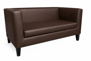 Sofa Monaco : Kolor nogi - Venge, Kolor tkaniny - EKO-SKÓRA - 19D, Typ tkaniny - Eko-skóra , Wysokość nogi - 15 cm