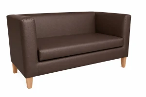 Sofa Monaco : Kolor nogi - Drewno, Kolor tkaniny - EKO-SKÓRA - 2D, Typ tkaniny - Eko-skóra , Wysokość nogi - 15 cm