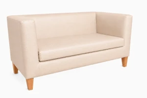 Sofa Monaco : Kolor nogi - Drewno, Kolor tkaniny - EKO-SKÓRA - 18D, Typ tkaniny - Eko-skóra , Wysokość nogi - 15 cm
