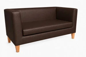 Sofa Monaco : Kolor nogi - Drewno, Kolor tkaniny - EKO-SKÓRA - 19D, Typ tkaniny - Eko-skóra , Wysokość nogi - 15 cm