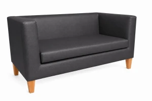 Sofa Monaco : Kolor nogi - Drewno, Kolor tkaniny - EKO-SKÓRA - 23D, Typ tkaniny - Eko-skóra , Wysokość nogi - 15 cm