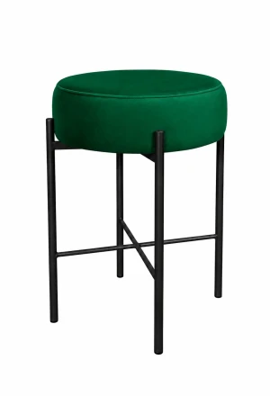 Hoker Pola krzesło barowe podstawa metalowa : Kolor Stelaża - Czarny , Kolor tkaniny - VELVET - MG25, Typ tkaniny - Velvet