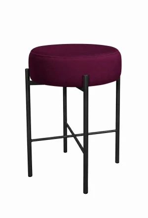 Hoker Pola krzesło barowe podstawa metalowa Tkanina Welur : Kolor Stelaża - Czarny , Kolor tkaniny - VELVET - MG02, Typ tkaniny - Velvet