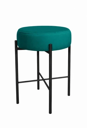 Hoker Pola krzesło barowe podstawa metalowa : Kolor Stelaża - Czarny , Kolor tkaniny - VELVET - MG20, Typ tkaniny - Velvet