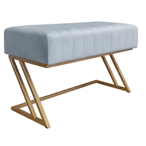Ławka ZETA tkanina Welur loft ławka metal : Kolor Stelaża - Złoty, Kolor tkaniny - VELVET - BL06, Typ tkaniny - Velvet