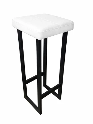 Hoker ALEX krzesło barowe tkanina Eko-skóra podstawa metalowa : Kolor Stelaża - Czarny , Kolor tkaniny - EKO-SKÓRA - 10D, Typ tkaniny - Eko-skóra , Wysokość - 90 cm
