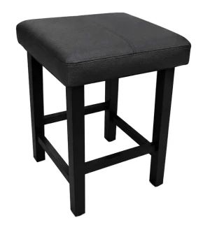 Taboret Klasyk tkanina Eko-skóra podstawa metalowa Stołek Loft : Kolor Stelaża - Czarny , Kolor tkaniny - EKO-SKÓRA - 1D, Typ tkaniny - Eko-skóra , Wysokość - 45 cm
