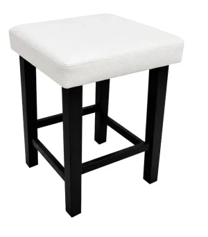 Taboret Klasyk tkanina Eko-skóra podstawa metalowa Stołek Loft : Kolor Stelaża - Czarny , Kolor tkaniny - EKO-SKÓRA - 10D, Typ tkaniny - Eko-skóra , Wysokość - 45 cm